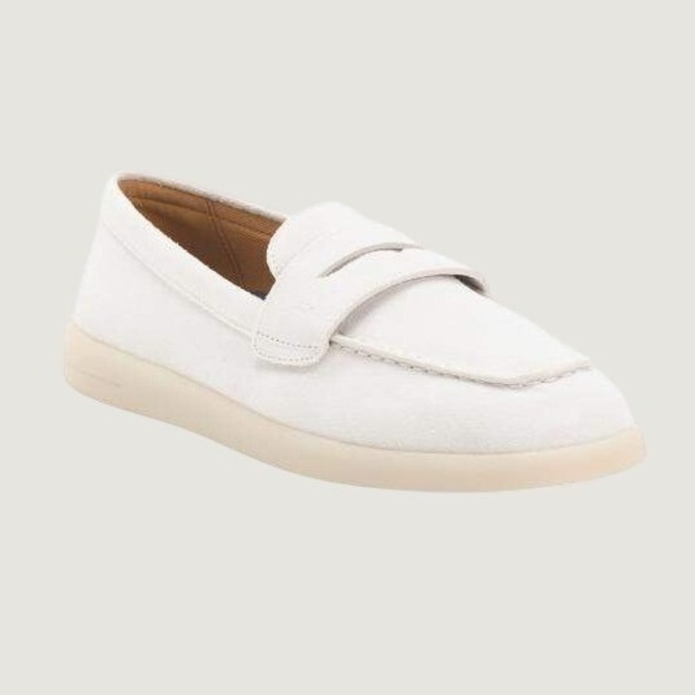 Sperry Marnie Penny Loafers Women 9 White New Suede Slip On Shoes